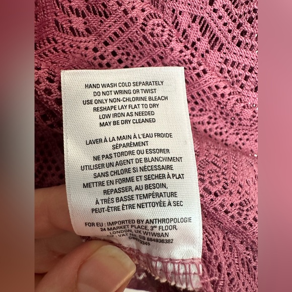 Anthropologie Akemi + Kin pink knit lace dolman top - Picture 3 of 4